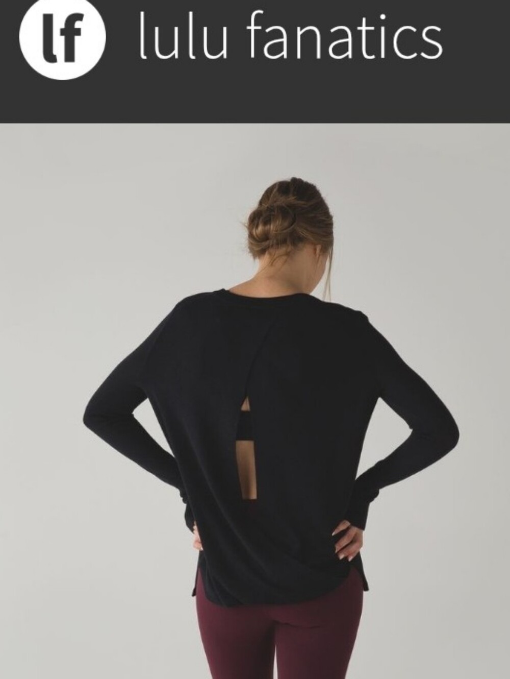 Lululemon Bring It Backbend Sweater Crossover Open Back Black Knit Medium